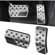 Eratus 2 PCS Car 1.96" x 5.31" Accelerator 4.33" x 2.55" Brake Pedal, Metal + Rubber Non-Slip Pedal 