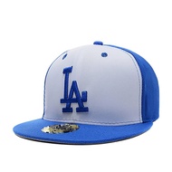 LA MLB High-Quality Flat Brim Baseball Cap in Two-Tone Blue and White with Embroidered Logo #C-0208 