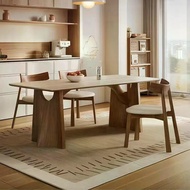 Solid Wood Slate Dining Table Rectangular Dining Table Slate Dining Table Solid Wood Table Table Cha
