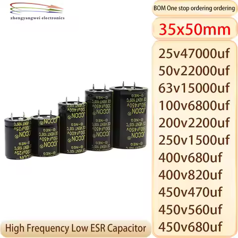 1pcs 25v 50v 63v 100v 200v 250v 400v 450v 470uf 560uf 820uf 680uf 1500uf 2200uf 6800uf 15000uf 22000