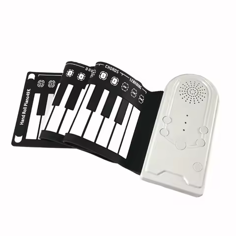 49-key Roll-up Piano With Speaker Silicone Portable Folding Electronic Keyboard For Children And Beg