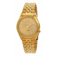 Seiko 5 Gold Tone Stainless Steel Gold Dial Automatic 21 Jewels SNKF90J1 Mens Watch