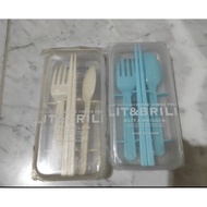 Spoon, fork, chopsticks, cutlery, Japanese cutlery box, white, light blue cutlery, cutlery box