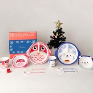 The Plate Story - 5 Pcs Children Giftset - Christmas Love - Owl - Unique Christmas Gift Idea Tableware