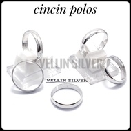 Cincin Perak Pria Wanita Cincin Ring Polos Silver 925 Lapis Emas Putih