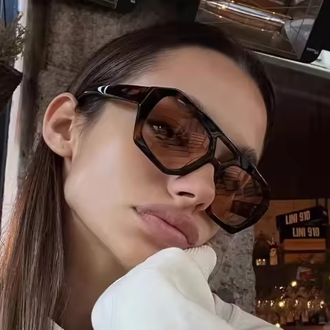Populor Vintage Sunglasses Women Men Square Sun Glasses Punk Polygon Eye Glasses Goggle for Male Fem