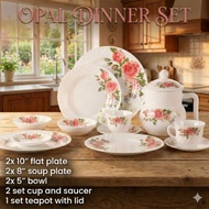 OPAL DINNER SET / SET PINGGAN MANGKUK 12PCS / SET PENGANTIN BARU / PINGGAN MAKAN / PINGGAN KACA / HA