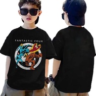 [Local Stock] Baju Fantastic Four Logo T-shirt Fantastic Four Print Clothes Kids Adults Cotton Lelak