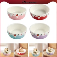 [Phenovo] Ceramic Hamster Food Bowl Small Animals Food Water Bowl Stable Food Dish for Chinchilla Sq
