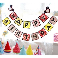 Happy Birthday Banner Mickey Banner Minnie Birthday Banner Party Birthday Banner Birthday Decoration