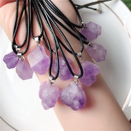 Consecrated Amethyst Rough Stone Natural Amethyst Necklace Consecrated Amethyst Rough Stone Natural Amethyst Necklace Women Fashionable Popular Crystal Pendant Gift Student Ame