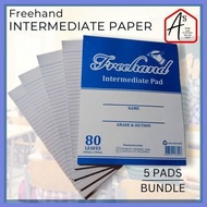 ⁂ ✱ ✄ A's INTERMEDIATE PAPER (5pads /10pads Bundle ) - GRADE 5&6 Intermediate Writing Pad 5/10BUNDL