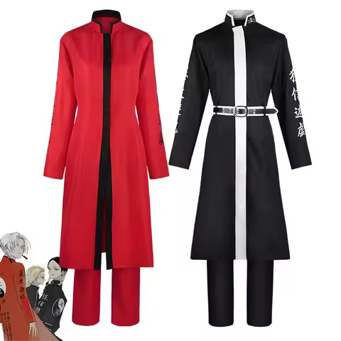Anime Tokyo Revengers Cosplay Costume Rindo Haitani Black Uniform Full Set Kurokawa Izana Red Trench