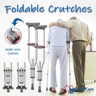 *Ready Stock* PAIR+ High-Quality Underarm Crutches with Bag Walking Aids - Foldable Adjustable High Shockproof