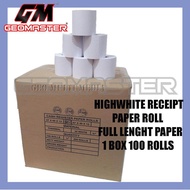 HIGH WHITE CASH REGISTER PAPER ROLL  RECEIPT PAPER 57X60X12mm