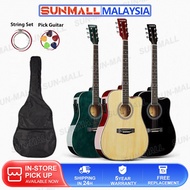 Guitar Acoustic 38 Inch Basic Level Cheap Black Cutaway Guitar Set Beginner Rounded 吉他