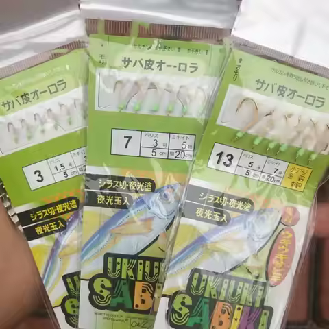 White Fish Skin Bionic String Hook Apollo Uki Uki Sabiki Kulit Ikan Putih Borong Runcit Ikan Fishing