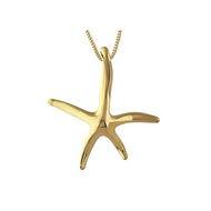 Hawaiian Silver Jewelry Starfish (Hito) Necklace Yellow Gold Tone Silver 925 Hawaiian Silver Jewelry [With Chain
