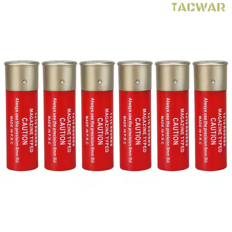 6 Pack Airsoft Shotgun Shells, 15 Round 6mm BBs Airsoft Magazine for Multi & Single-Shot Airsoft Sho