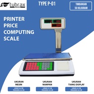 PCS01 50kg Timbangan Duduk Digital Elektronik Print Nota Bon Struk Double Display Price Computing Sc
