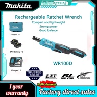 【Original facturer】Makita Cordless Ratchet Wrench 3/8  Electric Mini Wrench Set WR100D Right Angle W