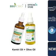 BIOCHO 100% Natural Kemiri & Olive Hair Oil 50ml | Vitamin E & Fatty Acids Complex | Stimulate Folli