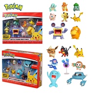 8PCS/Set Pokemon Pikachu Figures Eevee Popplio Rowlet Cosmog Metang Litten Wobbuffet Action Figure Toys Children Birthday Gift