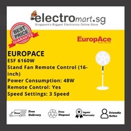 EuropAce ESF 6160W Stand Fan w Remote Control 16 inch