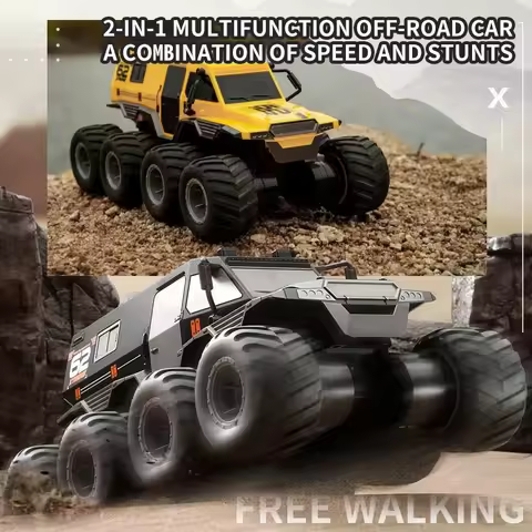JJRC Q137 8WD RC Car 2.4G Amphibious 8 Wheel Remote Control Truck Climbing Off Road Waterproof Armor