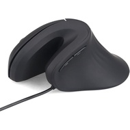 HXMJ- Tetikus Vertikal Ergonomik Berwayar, Tetikus Optik Berwayar USB, Klik Senyap, Untuk Tangan Kan