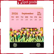 WIN Twenty twenty six LED Brightened 3D Fan Calendar Weekly Planner Creative Note Pad