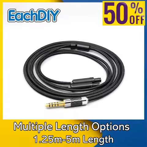 6.5mm XLR Super Soft Headphone Nylon OFC Cable For Sennheiser HD800 HD800s HD820s HD820 Dharma D1000