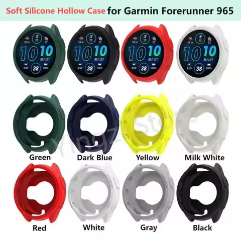 Soft Silicone Hollow Case for Garmin Forerunner 965 Smart Watch Band Bumper Protector for Garmin For