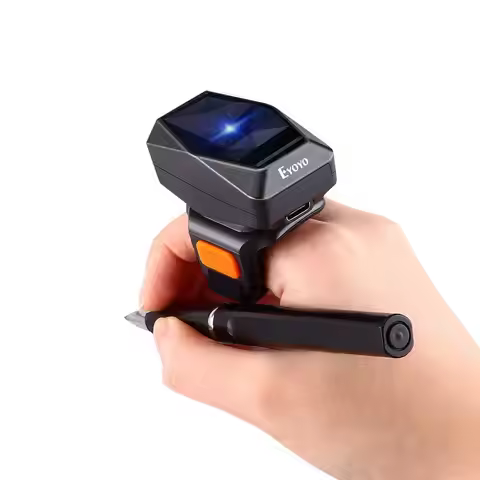 Eyoyo EY-016 Finger Ring Barcode Scanner Mini Wearable 3-in-1 Connection Bluetooth Scanner, Screen S