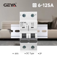 GEYA Solar DC Mini Circuit Breaker 2P MCB 6/10/16/25/32/40/50/63/80/100/125Amp PV Isolation switch