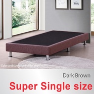 Super Single Size * Divan Bed Base * Fabric Upholstery * Dark Brown * Metal Legs