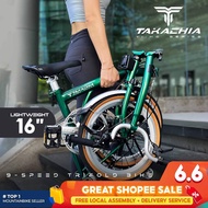🇸🇬 TAKACHIA® TIIME Series 16" 20" Trifold Bike | SHIMANO Sora 9-Speed | LITEPRO Gear | Anti-Rust 3-Fold Folding Bicycle