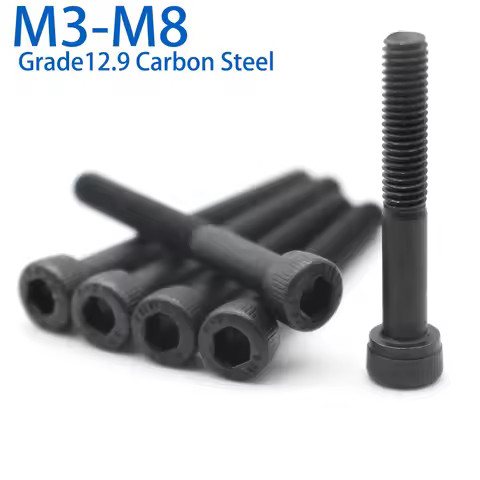M3 M4 M5 M6 M8 Grade 12.9 Carbon Steel Lengthened Long Allen Hexagon Hex Socket Cap Head Half Thread