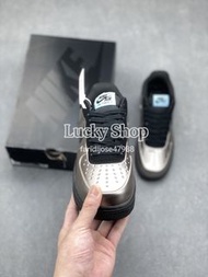 全新🌸Nike Air Force 1 銀黑 漆皮 舒適休閒板鞋