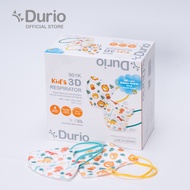 Durio 901K Kid's 4 Ply 3D Respirator Face Mask Recommended Ages 2-10 - Safari & Dinosaur (40 Pcs)
