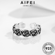 AIFEI JEWELRY Adjustable Silver Women Roses Sterling Ring Original Perak Perempuan Accessories 純銀戒指 Vintage Cincin For 925 Korean R250