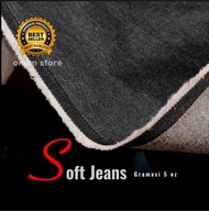 Kain SOFT JEANS 5 oz Grade A Black Mysti eceran per 0.5 meter bahan celan jeans yang lembut dan tida