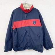 二手 NAUTICA 雙面羽絨服，海軍藍/米色，L 碼