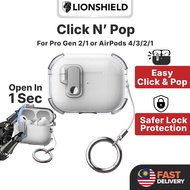 (MY) LionShield AirPods Pro Gen 2/1 or AirPods 4/3/2/1 One-Click & Pop Clear Case Casing Cover