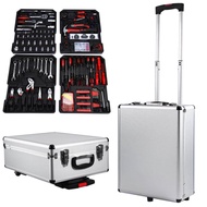 187PCS/Box Hand Tool Set Case Mechanics Kit Box Organize Castors Toolbox Trolley Accessory