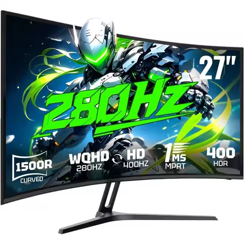 USA Stock 27 Inch 280Hz Curved Gaming Monitor WQHD 280Hz HD 400Hz Dual Mode 1500R HDR400 135% sRGB 5