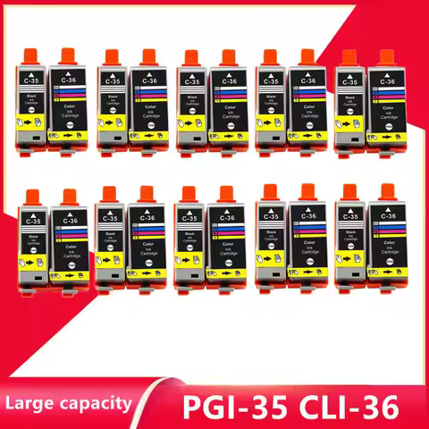 10set Compatible Ink Cartridge PGI-35 PGI35 CLI-36 CLI36 35 36 for Canon PIXMA IP100 iP110 IP100B TR