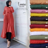 Tania Long Tunic Bahan Tosalie Crepe Import By ALILA/Tunik Polos