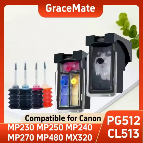 PG-512 CL-513 Ink Cartridge Refillable for Canon Pixma MP230 MP250 MP240 MP270 MP480 MX320 MX330 MX3