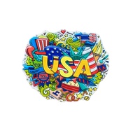 Magnet Tempelan Kulkas Souvenir 3D Stiker Motif Japan America USA